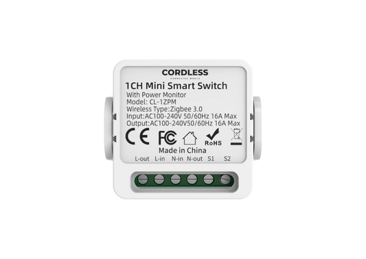 CL-1ZPM Zigbee Mini Smart Switch with Power Monitor – White