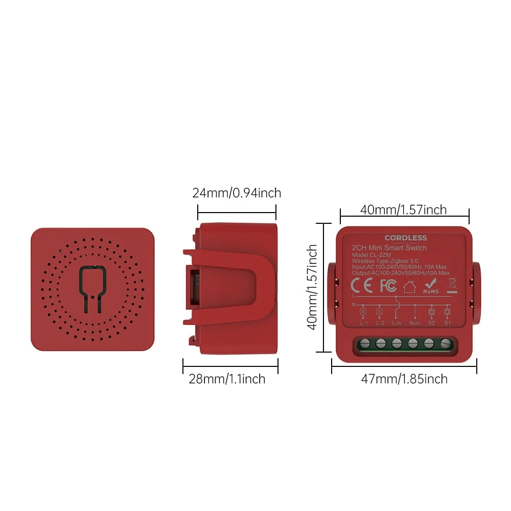CL-2ZM Intelligent Circuit Breaker 2-Way – Zigbee (Red)