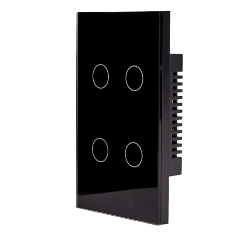 Tuya Smart Wall Switch Touch 4 Line Black